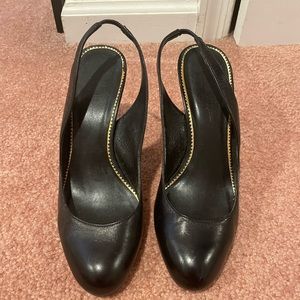 Nicole Miller black leather heels